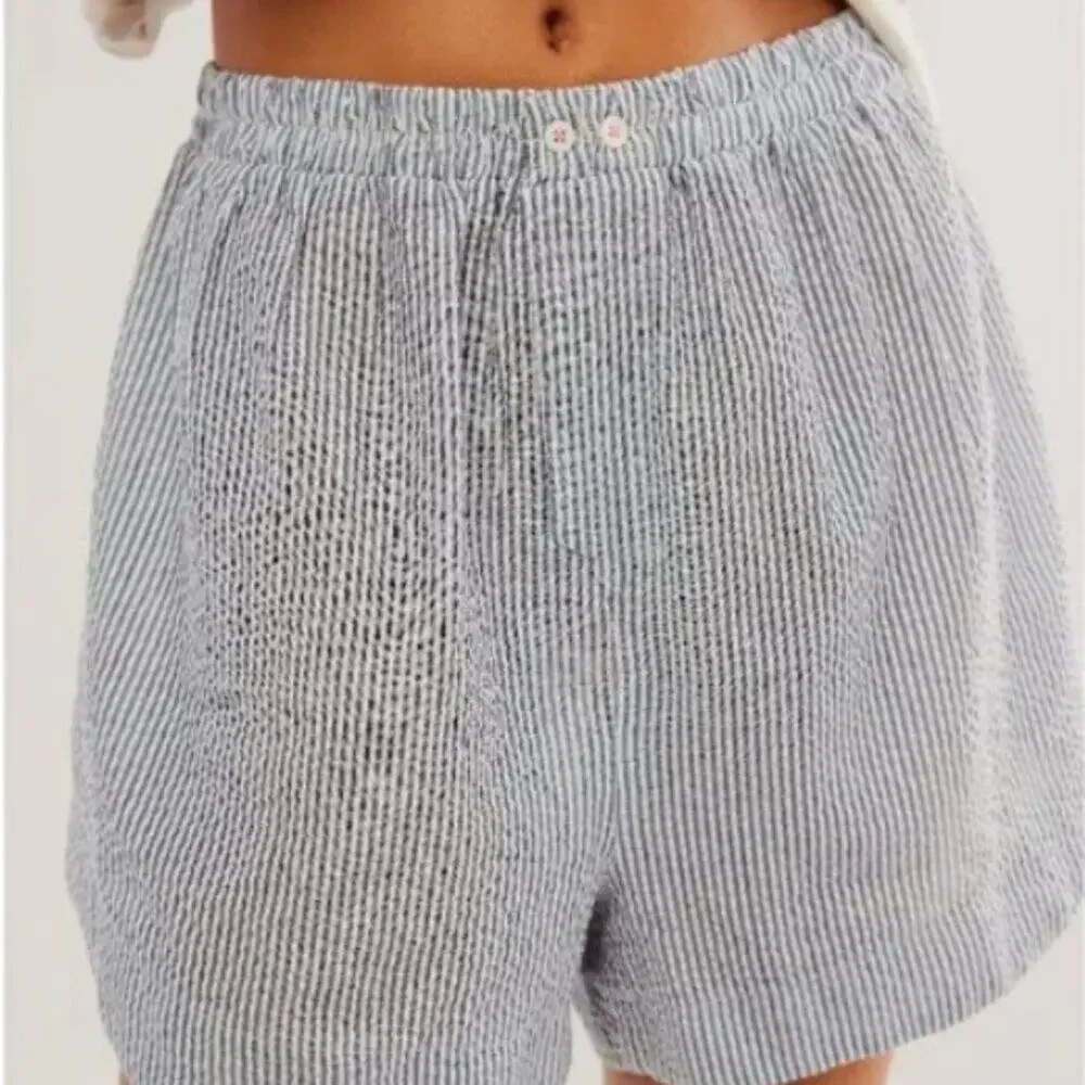 NWT Free People Cloud Nine Boxer / Navy Stripe / Size XS - Picture 3 of 7